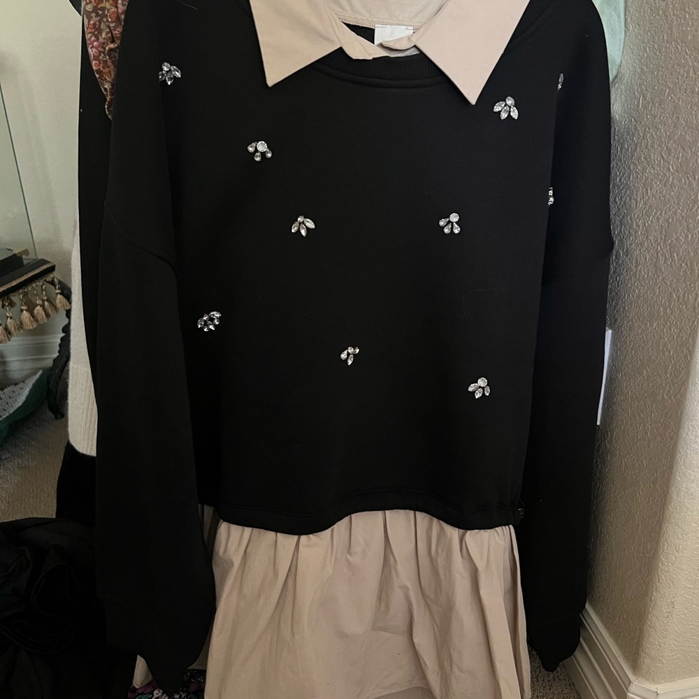 Maeve Embellished Twofer Pullover